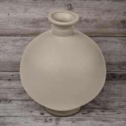 Urbn-Living Urbnliving 2.5L Grey Large Round Glass Opera Ball Vase Ceramic Look Ornament Living Room Home Decor