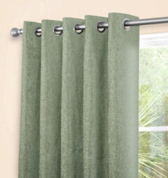 Sundour Amberley Eyelet Ring Top Curtains Green - thumbnail 2