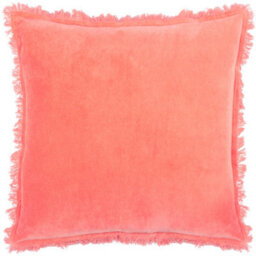 Furn. Gracie Velvet Fringed Feather Rich Cushion - thumbnail 1