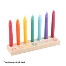 Seven Chakras Wooden Candle Holder - Balance & Serenity Decor - thumbnail 3