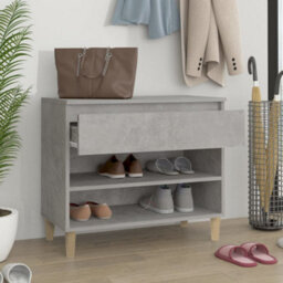 Berkfield Shoe Cabinet Concrete Grey 70X36X60 Cm Engineered Wood - thumbnail 3