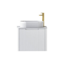 Royal Bathrooms Avenza 600mm Matte White Wall Hung Bathroom Countertop Vanity Unit 1 Drawer With Lyon Basin - thumbnail 6