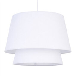 First Choice Lighting Set Of 2 Ambra - Two Tier White Fabric Easy Fit Pendant Shades - thumbnail 3