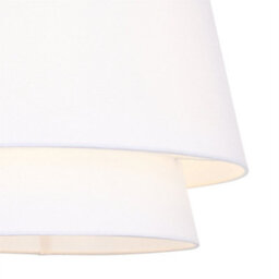 First Choice Lighting Set Of 2 Ambra - Two Tier White Fabric Easy Fit Pendant Shades - thumbnail 2