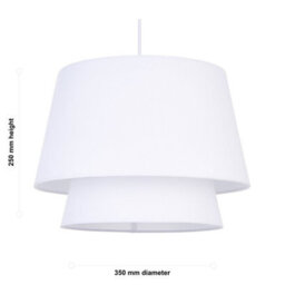 First Choice Lighting Set Of 2 Ambra - Two Tier White Fabric Easy Fit Pendant Shades - thumbnail 7