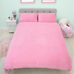Character World Hello Kitty Fleece Double Duvet Reversible Kids Bedding Set Purple Quilt Cover - thumbnail 3