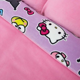 Character World Hello Kitty Fleece Double Duvet Reversible Kids Bedding Set Purple Quilt Cover - thumbnail 6