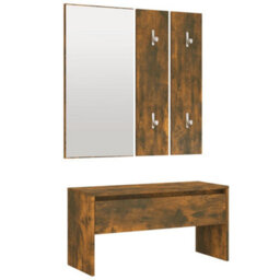 Walplus Hallway Furniture Set Smoked Oak Engineered Wood - thumbnail 2