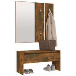 Walplus Hallway Furniture Set Smoked Oak Engineered Wood - thumbnail 4