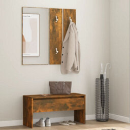 Walplus Hallway Furniture Set Smoked Oak Engineered Wood