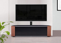 "Mda Designs Sirius 1600 Black With Beamthru Door And Oak/walnut Trims For Flat Screen Tvs Up To 65"" With Mounting Bracket" - thumbnail 5