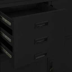 Vidaxl Office Cabinet Black 90X40X180 Cm Steel - thumbnail 9