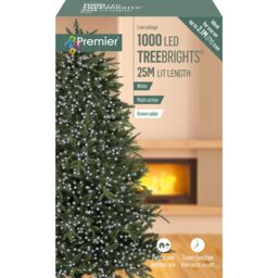Multi-Action 1000 White Treebrights Led String Lights With Timer Function Green Cable - thumbnail 3
