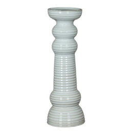 Hill Interiors Sile Large Pillar Candle Holder - Ceramic - L12 X W12 X H38 Cm - White