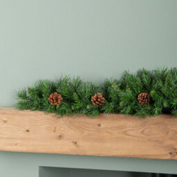 Samuel Alexander 90Cm Deluxe Princess Green Christmas Garland Swag With Pinecones - thumbnail 6