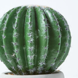 Homescapes Artificial Green Handcrafted Golden Barrel Cactus In Contemporary Stone Pot, 19 Cm - thumbnail 5