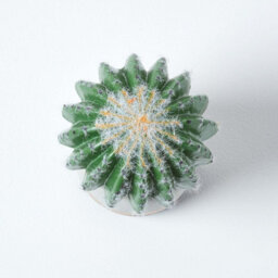 Homescapes Artificial Green Handcrafted Golden Barrel Cactus In Contemporary Stone Pot, 19 Cm - thumbnail 3