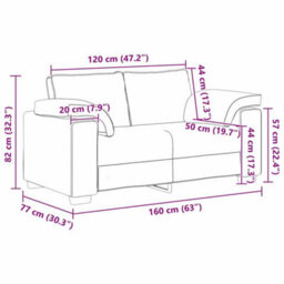 Vidaxl Sofa With Cushion With Pillow Beige 160 X 77 X 82 Cm Linen - thumbnail 3