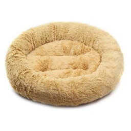 50Cm Soft Plush Pet Bed - Cream - thumbnail 1