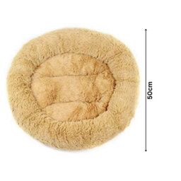 50Cm Soft Plush Pet Bed - Cream - thumbnail 2
