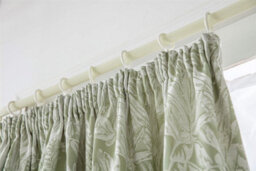Luxury Living Chenille Jacquard Lined Pencil Pleat Taped Top Curtains Green - thumbnail 3