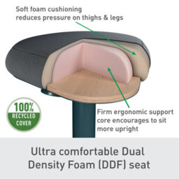 Leitz Ergo Active Sitting Stool Chair Posture Comfort Seat Adjustable Furniture In Dark Grey - thumbnail 7