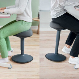 Leitz Ergo Active Sitting Stool Chair Posture Comfort Seat Adjustable Furniture In Dark Grey - thumbnail 4