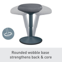 Leitz Ergo Active Sitting Stool Chair Posture Comfort Seat Adjustable Furniture In Dark Grey - thumbnail 6