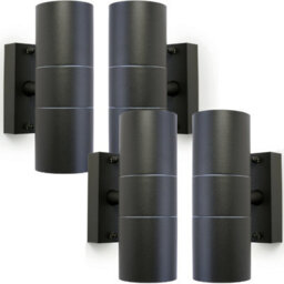4 Pack Gu10 Anthracite Up & Down Wall Lights Outdoor Twin Dimming Lamp Fitting - thumbnail 1