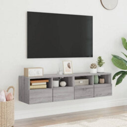 Walplus Tv Wall Cabinets 2 Pcs Grey Sonoma 60X30X30 Cm Engineered Wood - thumbnail 3