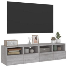 Walplus Tv Wall Cabinets 2 Pcs Grey Sonoma 60X30X30 Cm Engineered Wood - thumbnail 6