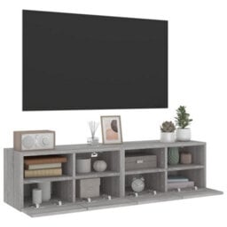 Walplus Tv Wall Cabinets 2 Pcs Grey Sonoma 60X30X30 Cm Engineered Wood - thumbnail 5