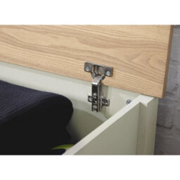 Cream Ottoman Storage Chest Bench Seat Hallway Living Bedroom - thumbnail 4