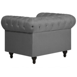 Beliani Living Room Set 4 Seater Chesterfield Fabric Light Grey - thumbnail 8