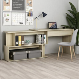 Walplus Corner Desk Sonoma Oak 200X50X76 Cm Engineered Wood - thumbnail 1