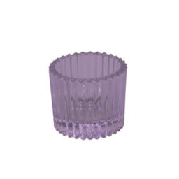 Ribbed Glass Tealight Holder 4.5Cm 10 Pack - Lilac - thumbnail 1