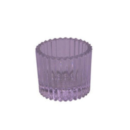 Ribbed Glass Tealight Holder 4.5Cm 10 Pack - Lilac - thumbnail 2
