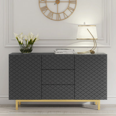Creative Furniture Diamond Luxe Sideboard 140Cm - Dark Grey - image 1