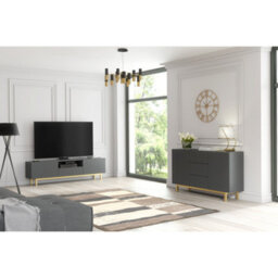 Creative Furniture Diamond Luxe Sideboard 140Cm - Dark Grey - thumbnail 7