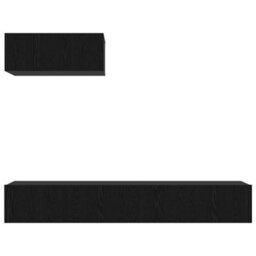 Berkfield 3 Piece Tv Cabinet Set Wall-Mounted Black Oak Engineered Wood - thumbnail 8