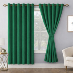 Bedlooms Emerald Green Crushed Velvet Curtains Blackout Thermal Insulated Eyelet Curtain (Pair) 66 X 54 Inches With Tie Back Two - thumbnail 9