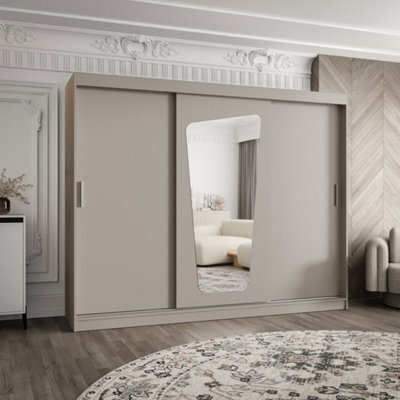Arte Moka Sliding Door Wardrobe 250Cm Cashmere - Affordable Calm For Minimalist Spaces - image 1