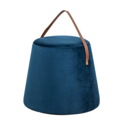 Nordlys Blue Velvet With Rope Pouf Vintage Style Living Room - thumbnail 7
