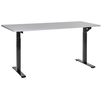 Beliani Manual Adjustable Standing Desk Destines Grey/ Black 160 Cm 72 Cm - image 1