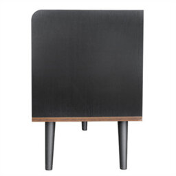 Abrihome Modern Tv Stand With Mixed Storage, 2 Drawers & 2 Sliding Doors, Black And Wood - thumbnail 7