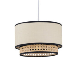 First Choice Lighting Set Of 2 Koral - Natural Rattan And Cane 25 Cm Easy Fit Pendant Shades - thumbnail 2