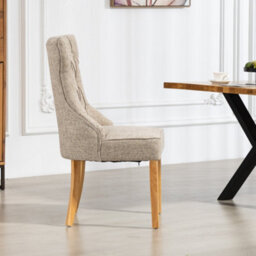 Tiana Fabric Dining Chairs - Set Of 2 - Light Brown - thumbnail 3