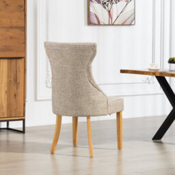 Tiana Fabric Dining Chairs - Set Of 2 - Light Brown - thumbnail 4