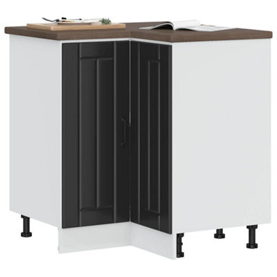 Walplus Kitchen Corner Base Cabinet Lucca Black Engineered Wood - image 1