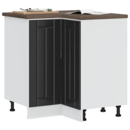Walplus Kitchen Corner Base Cabinet Lucca Black Engineered Wood - thumbnail 1